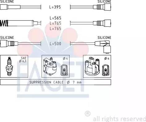 FACET 4.8531 - Комплект проводів запалювання autozip.com.ua