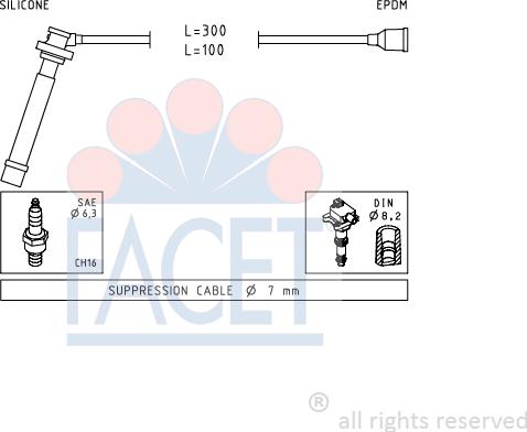FACET 4.7013 - Комплект проводів запалювання autozip.com.ua
