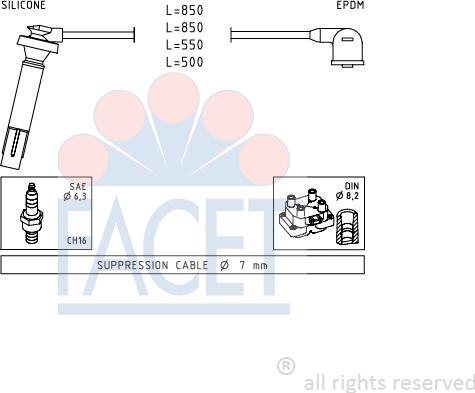 FACET 4.7106 - Комплект проводів запалювання autozip.com.ua