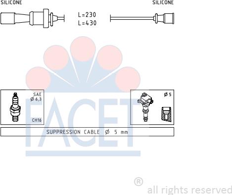 FACET 4.7251 - Комплект проводів запалювання autozip.com.ua