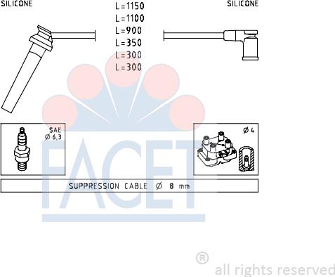 FACET 4.7214 - Комплект проводів запалювання autozip.com.ua