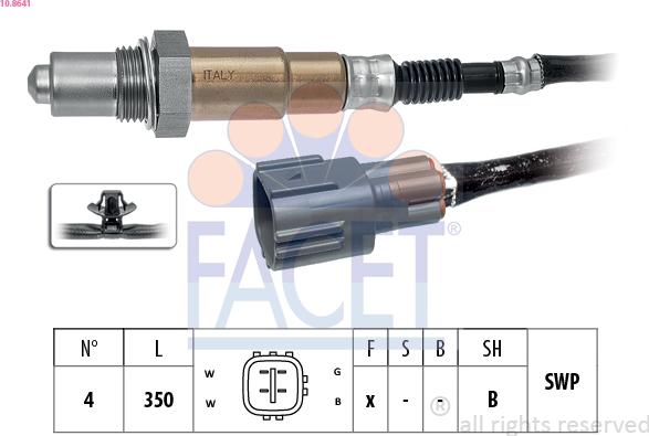 FACET 10.8641 - Лямбда-зонд, датчик кисню autozip.com.ua