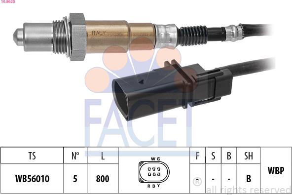 FACET 10.8620 - Лямбда-зонд, датчик кисню autozip.com.ua