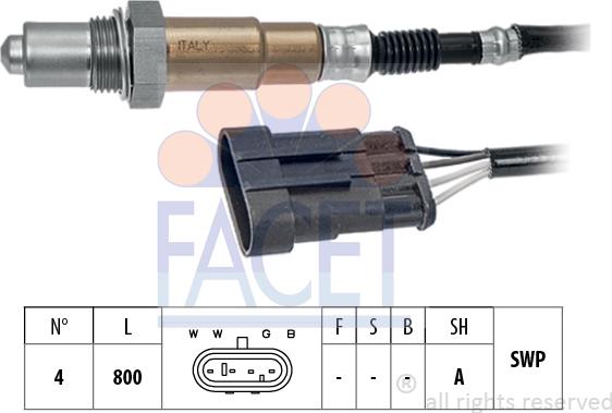 FACET 10.8239 - Лямбда-зонд, датчик кисню autozip.com.ua