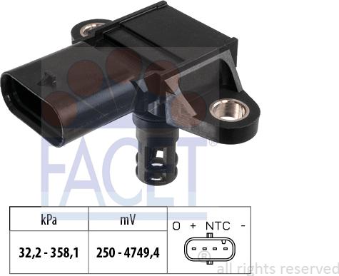 FACET 10.3400 - Датчик, тиск наддуву autozip.com.ua