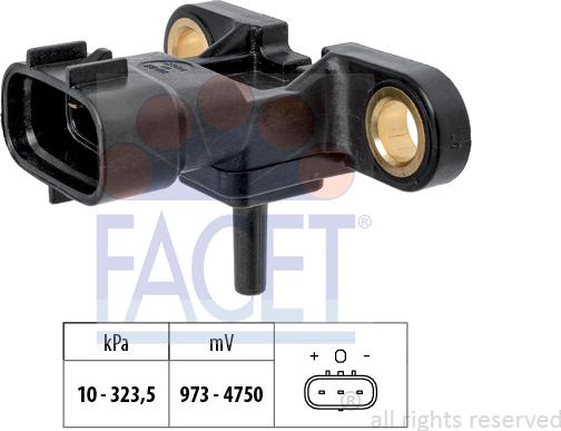 FACET 10.3408 - Датчик, тиск наддуву autozip.com.ua