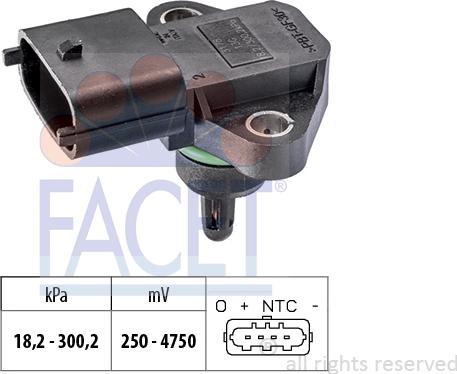 FACET 10.3178 - Датчик абсолютного тиску Manifold Air Pressure Sensor. MAP sensor autozip.com.ua