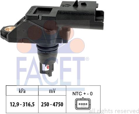 FACET 10.3261 - Датчик абсолютного тиску Manifold Air Pressure Sensor. MAP sensor autozip.com.ua