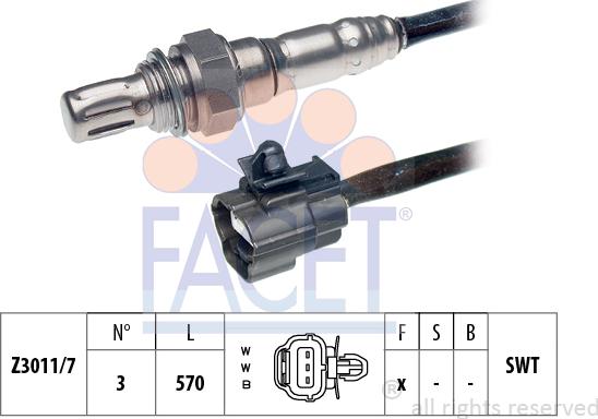FACET 10.7912 - Лямбда-зонд, датчик кисню autozip.com.ua