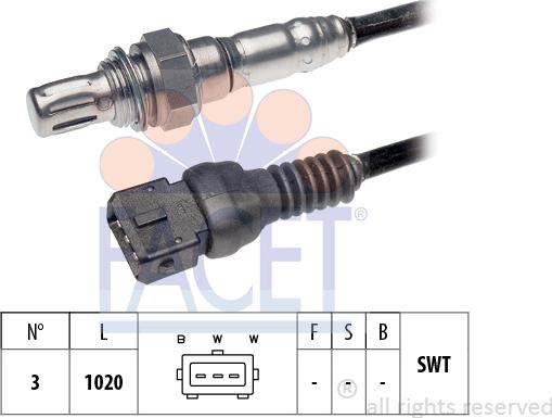 FACET 10.7045 - Лямбда-зонд, датчик кисню autozip.com.ua