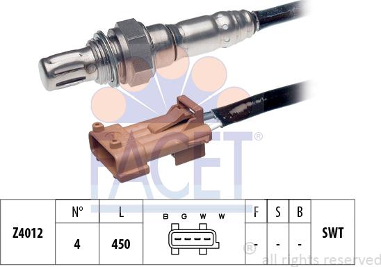 FACET 10.7059 - Лямбда-зонд, датчик кисню autozip.com.ua