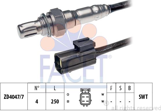 FACET 10.7199 - Лямбда-зонд, датчик кисню autozip.com.ua