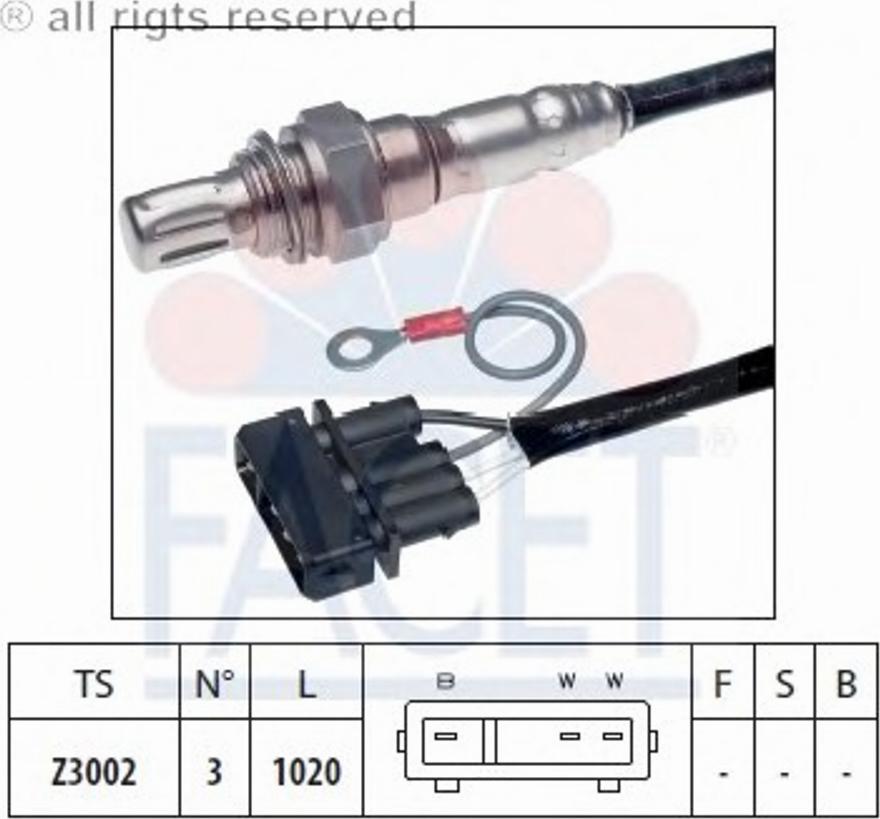 FACET 107348 - Лямбда-зонд, датчик кисню autozip.com.ua