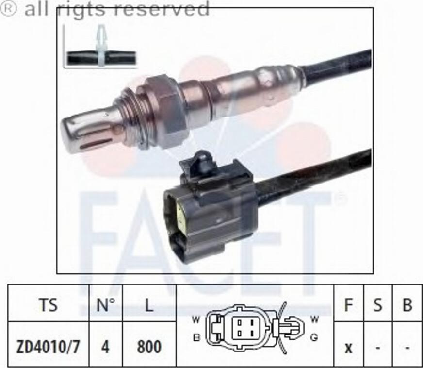 FACET 107334 - Лямбда-зонд, датчик кисню autozip.com.ua