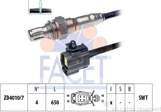 FACET 10.7225 - Лямбда-зонд, датчик кисню autozip.com.ua