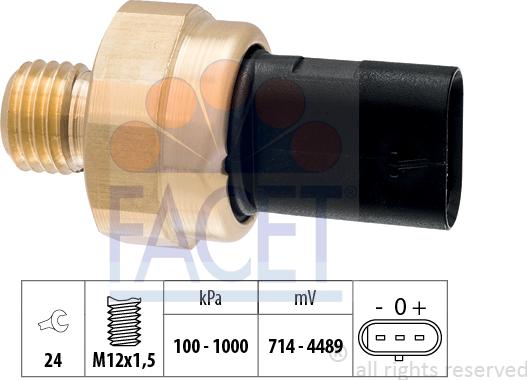 FACET 25.0001 - Датчик, тиск масла autozip.com.ua