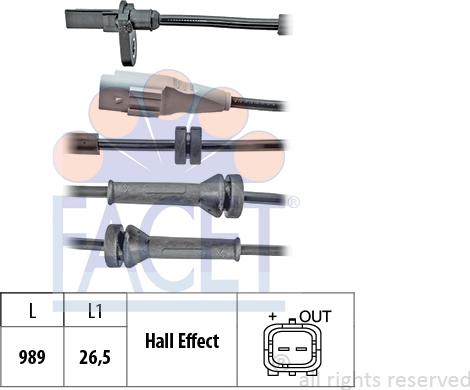 FACET 21.0096 - Датчик ABS, частота обертання колеса autozip.com.ua