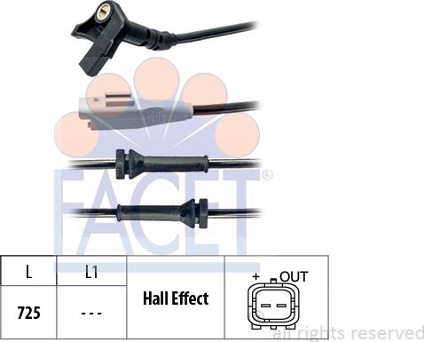 FACET 21.0092 - Датчик ABS, частота обертання колеса autozip.com.ua
