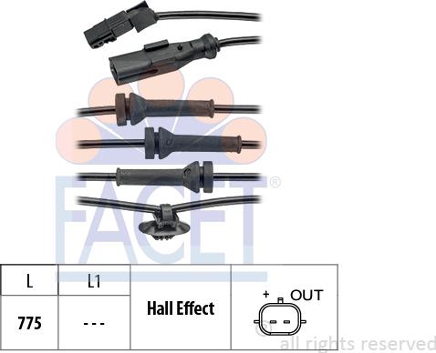 FACET 21.0055 - Датчик ABS, частота обертання колеса autozip.com.ua