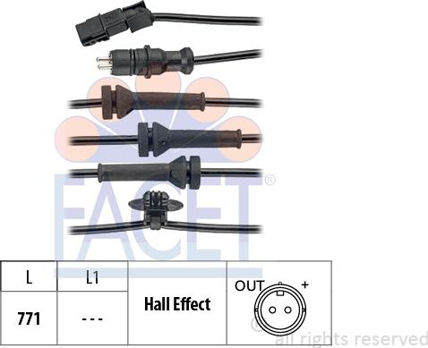 FACET 21.0156 - Датчик ABS, частота обертання колеса autozip.com.ua