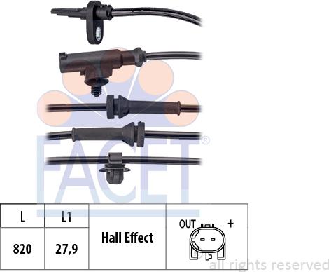 FACET 21.0135 - Датчик ABS, частота обертання колеса autozip.com.ua