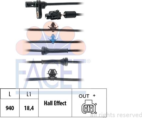 FACET 21.0245 - Датчик ABS, частота обертання колеса autozip.com.ua