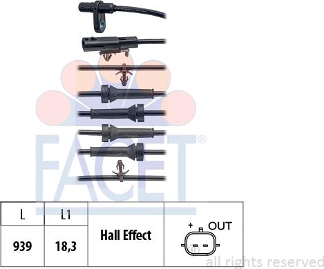 FACET 21.0246 - Датчик ABS, частота обертання колеса autozip.com.ua