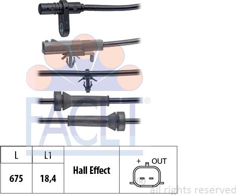 FACET 21.0256 - Датчик ABS, частота обертання колеса autozip.com.ua