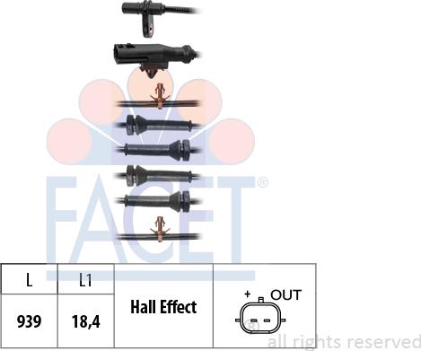FACET 21.0234 - Датчик ABS, частота обертання колеса autozip.com.ua