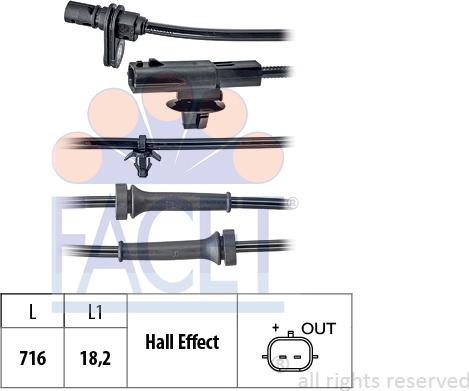 FACET 21.0235 - Датчик ABS, частота обертання колеса autozip.com.ua