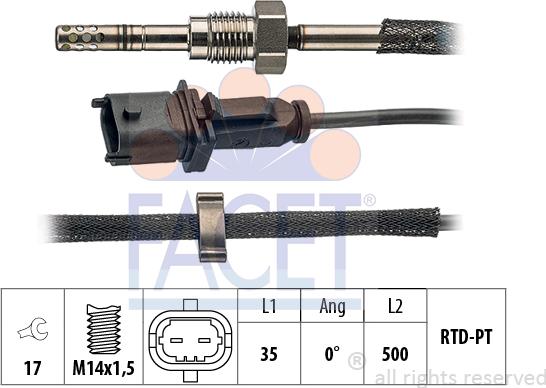 FACET 22.0131 - Датчик, температура вихлопних газів autozip.com.ua