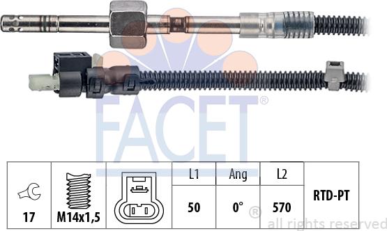 FACET 22.0173 - Датчик, температура вихлопних газів autozip.com.ua