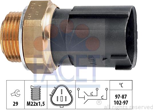 FACET 7.5690 - Термовимикач, вентилятор радіатора / кондиціонера autozip.com.ua