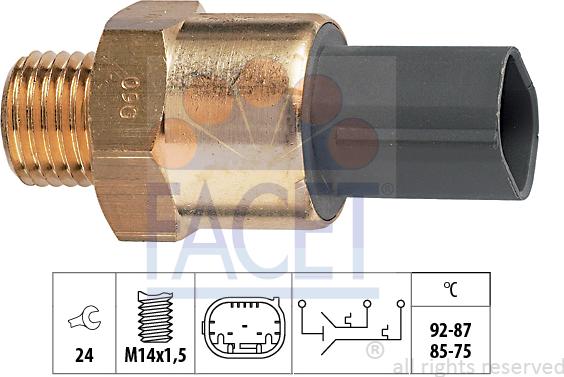 FACET 7.5691 - Термовимикач, вентилятор радіатора / кондиціонера autozip.com.ua