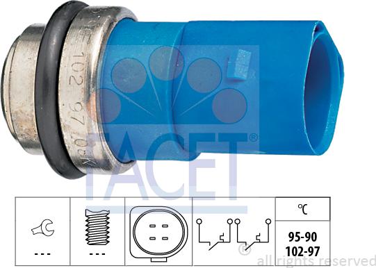 FACET 7.5692 - Термовимикач, вентилятор радіатора / кондиціонера autozip.com.ua