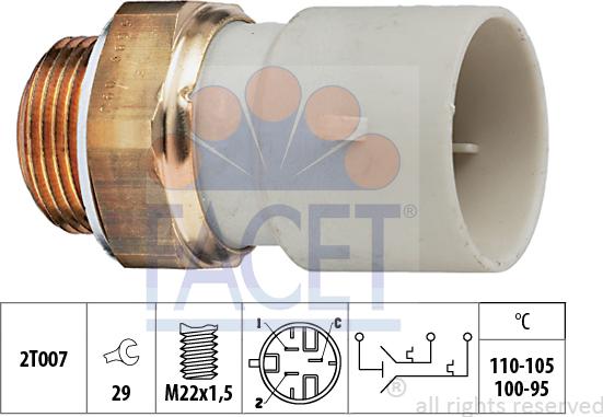 FACET 7.5689 - Термовимикач, вентилятор радіатора / кондиціонера autozip.com.ua