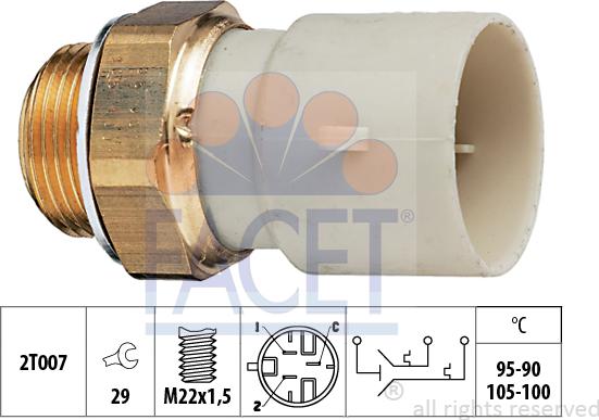 FACET 7.5688 - Термовимикач, вентилятор радіатора / кондиціонера autozip.com.ua