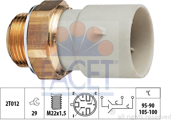 FACET 7.5639 - Термовимикач, вентилятор радіатора / кондиціонера autozip.com.ua