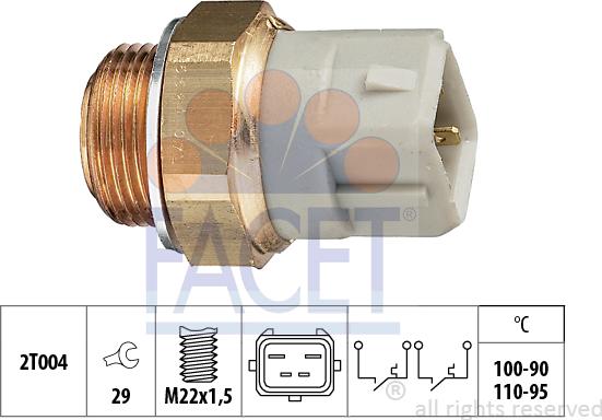 FACET 7.5624 - Термовимикач, вентилятор радіатора / кондиціонера autozip.com.ua