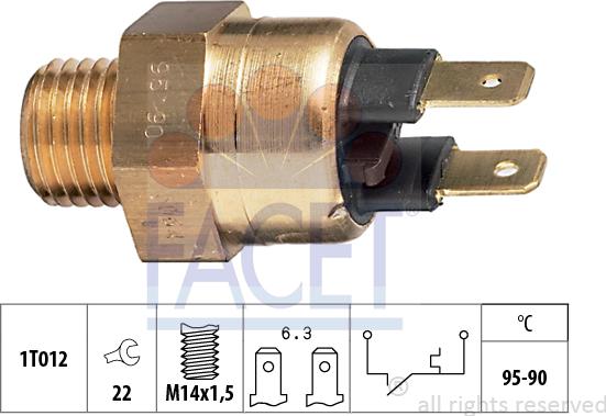FACET 7.5064 - Термовимикач, вентилятор радіатора / кондиціонера autozip.com.ua
