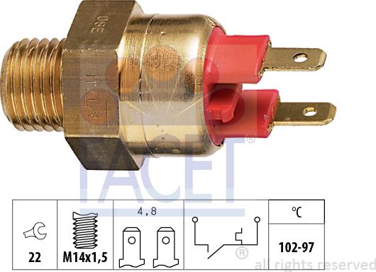 FACET 7.5063 - Термовимикач, вентилятор радіатора / кондиціонера autozip.com.ua