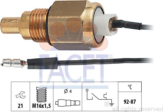 FACET 7.5039 - Термовимикач, вентилятор радіатора / кондиціонера autozip.com.ua