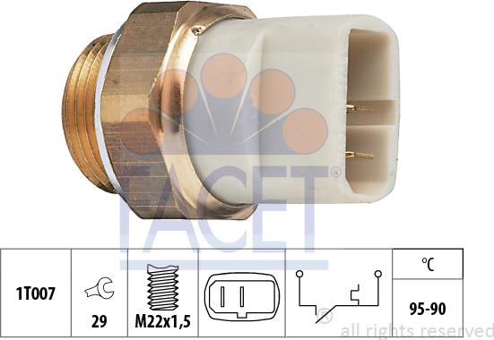 FACET 7.5027 - Термовимикач, вентилятор радіатора / кондиціонера autozip.com.ua