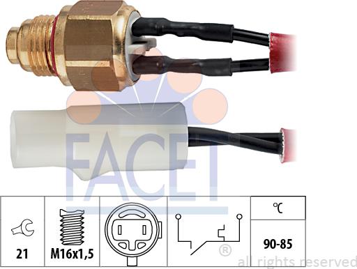 FACET 7.5110 - Термовимикач, вентилятор радіатора / кондиціонера autozip.com.ua