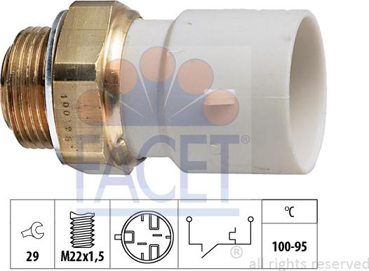 FACET 7.5182 - Термовимикач, вентилятор радіатора / кондиціонера autozip.com.ua