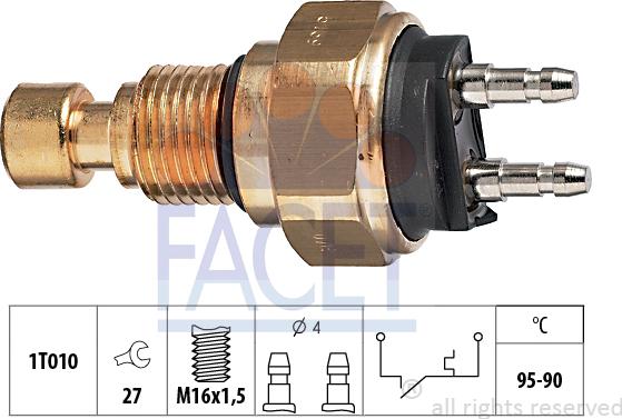 FACET 7.5139 - Термовимикач, вентилятор радіатора / кондиціонера autozip.com.ua