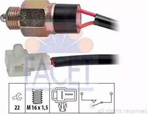 FACET 7.6221 - Датчик, контактний перемикач, фара заднього ходу autozip.com.ua