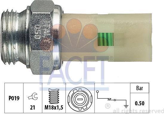 FACET 7.0075 - Датчик, тиск масла autozip.com.ua