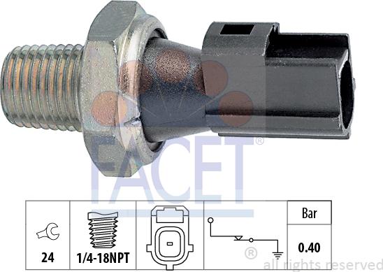 FACET 7.0156 - Датчик, тиск масла autozip.com.ua