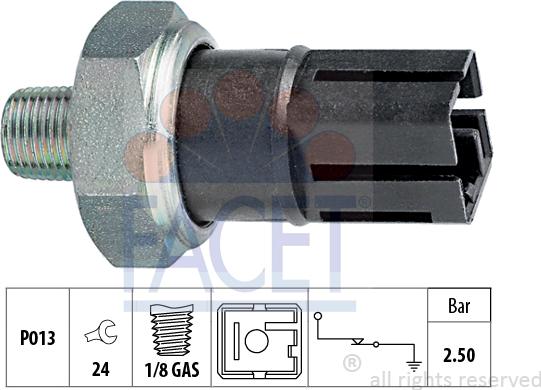 FACET 7.0160 - Датчик, тиск масла autozip.com.ua